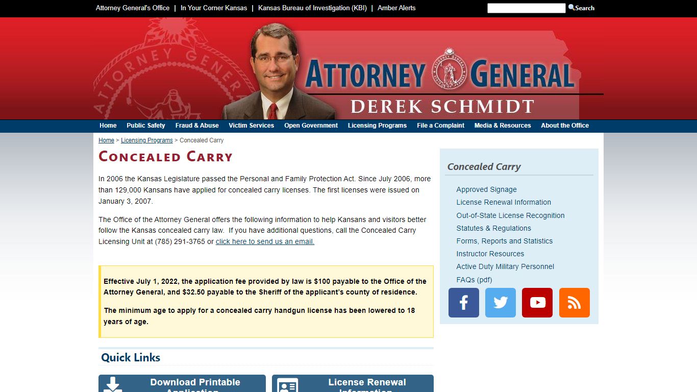 Concealed Carry - Kansas Attorney General